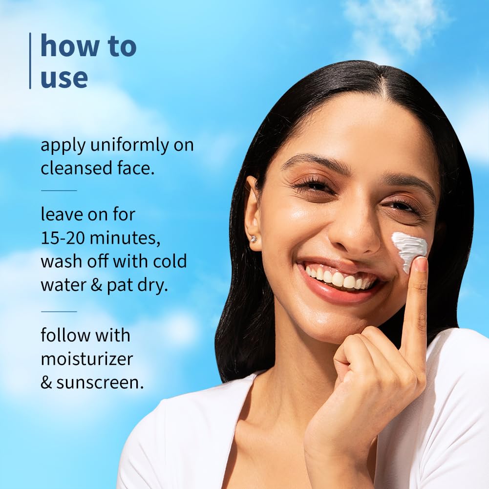 Plum 5% Niacinamide & Kaolin Clay Cloud Whip Face Mask with Rice water 50g | Removes excess oil, Brightens skin,Deeply hydrates
