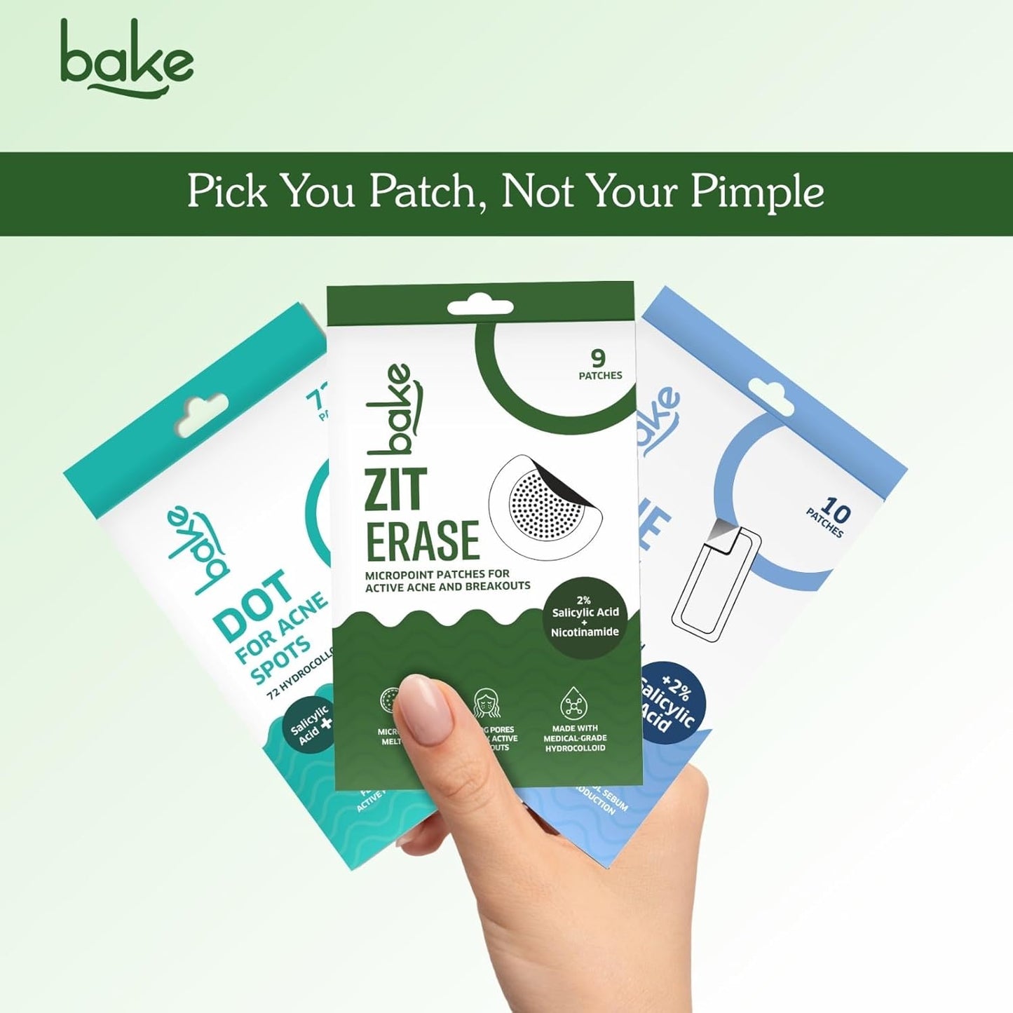 BAKE 2% Salicylic Acid Hydrocolloid Pimple Patches (36 Dots) | Absorbs Oil, Prevents Acne | Waterproof Patches | For Acne, Acne Marks, Acne Prone Skin - 36 Dots