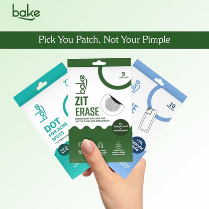 BAKE 2% Salicylic Acid Hydrocolloid Pimple Patches (36 Dots) | Absorbs Oil, Prevents Acne | Waterproof Patches | For Acne, Acne Marks, Acne Prone Skin - 36 Dots