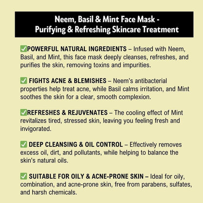 Khadi Pure Herbal Neem, Basil & Mint Face Mask (Anti-Acne), 50 g, Beige, (KPNEMFPX1)