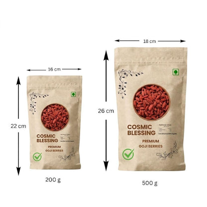 Cosmic Blessing Goji Berries A-grade (Antioxidant-Rich Superfood | Naturally Sweet & Chewy | Great for Snacking, Smoothies & Baking) Premium Organic Gojiberry