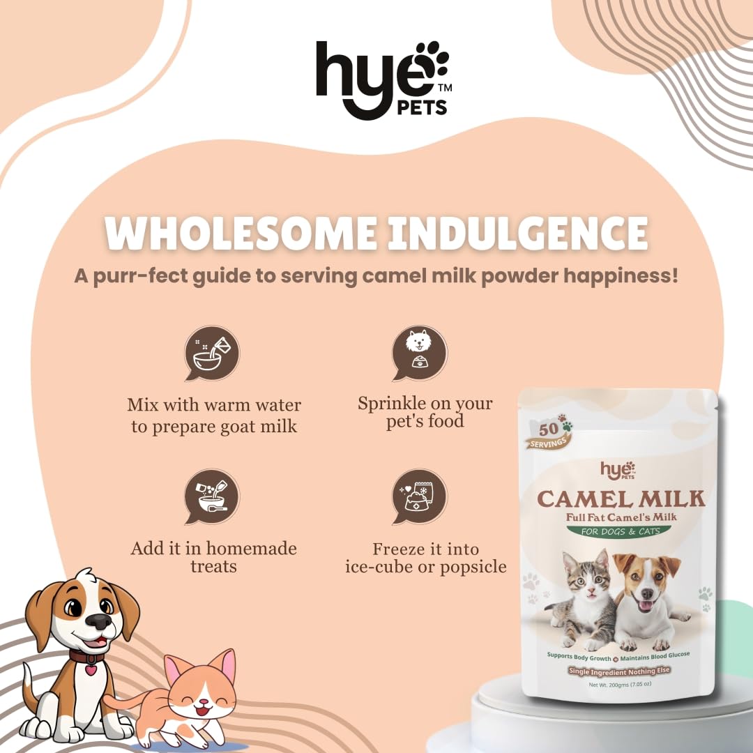 HYE Pets Full Fat Camel Milk Powder for Dogs & Cats | 200g