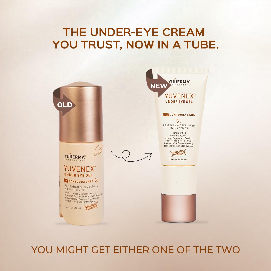 YUDERMA Yuvenex Under Eye Cream For Dark Circles – 3X Contoura Care Under Eye Gel for Dark Circle & Puffiness Treatment, Hydrating Cream for Fine Lines & Under Eye Care, 25 ml