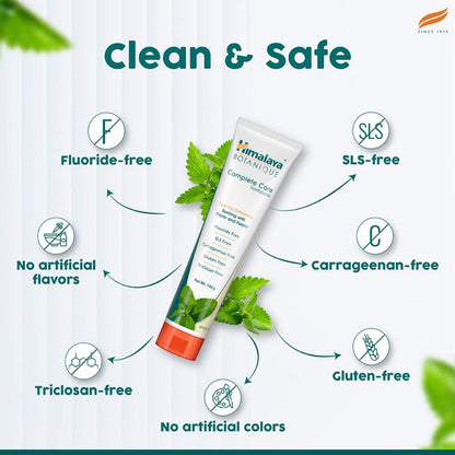 Himalaya Botanique Complete Care Toothpaste 150g, Mint | Protects teeth from Germs & Plaque, Freshens Breath | Fluoride & SLS Free | Clean & Herbal Formulation