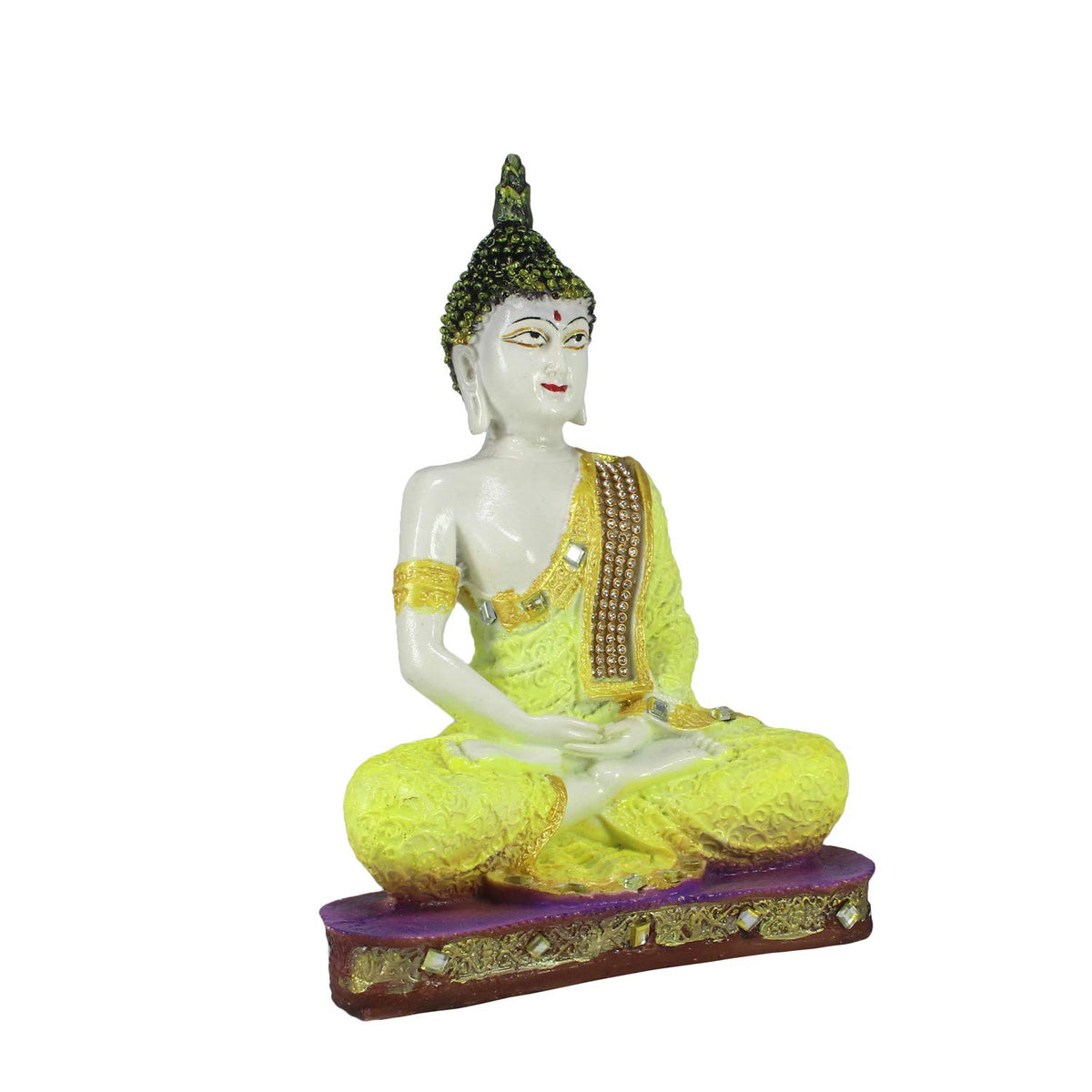 Yellow Buddha Decorative Showpiece - 24 cm