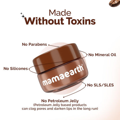 Mamaearth Cocoa Moisture Therapy Lip Balm For Dry & Chapped Lips 15 G|Heals, Brightens|Glossy Finish|Coconut Oil, Cocoa Butter, Vitamin E, Ceramides, Kojic Acid|100% Free Of Petroleum Jelly,White