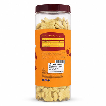 Dogs & Tiddles Cheese & Almond Dog Biscuits 700g | Oven Baked Crunchy Dog Treats | High Calcium Dog Snacks for All Life Stages & All Breeds