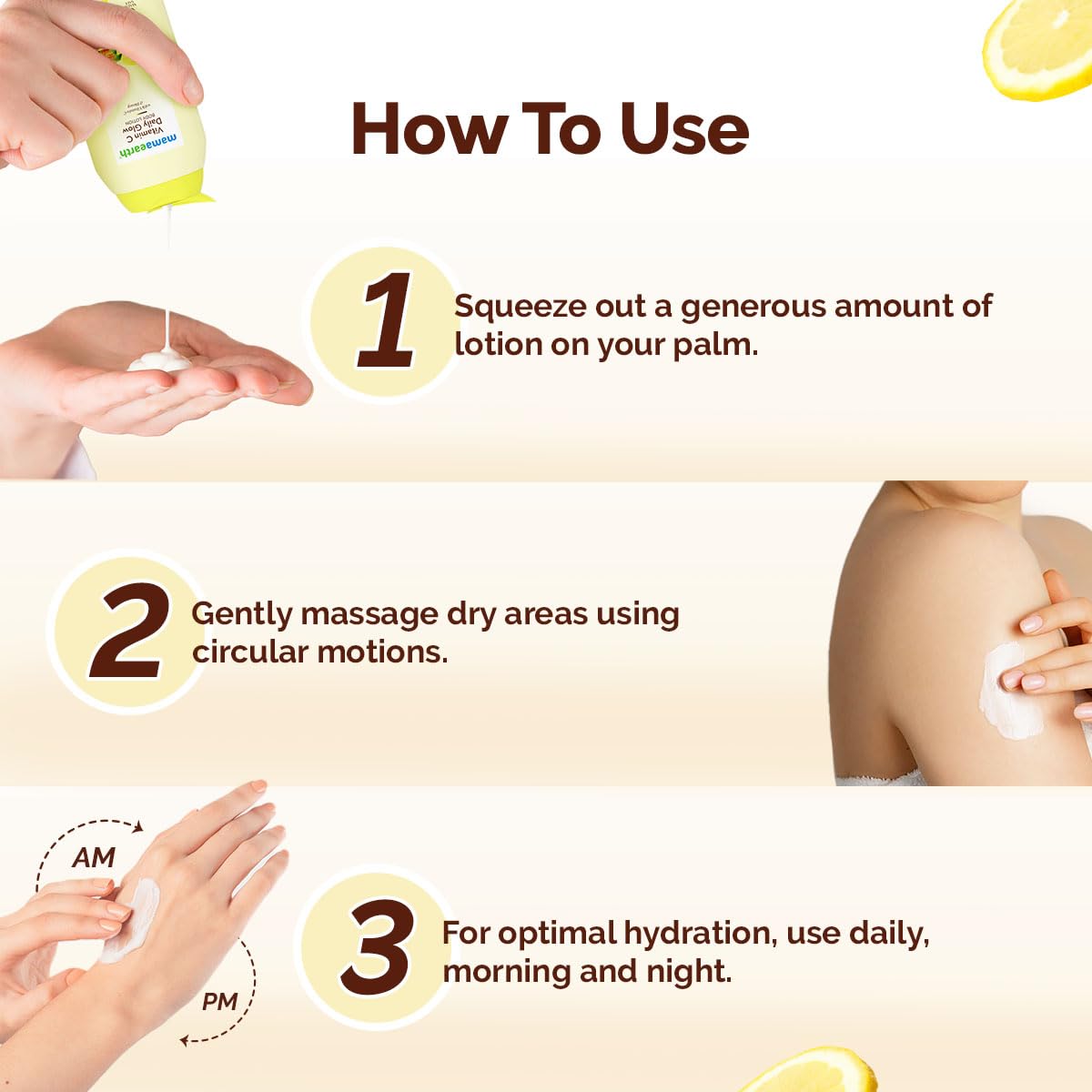Mamaearth Vitamin C Daily Glow Body Lotion For Skin Brightening with Vitamin C & Honey - 100ml |Nourishes Dry Skin | 48 H Moisturization | 100% Natural Butter | Non-Greasy Smooth Skin | All Skin Types