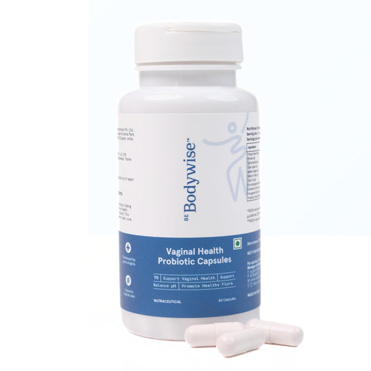 Be Bodywise Vaginal Probiotic 60 Capsules for Women| Promotes healthy vaginal & healthy vaginal flora | 6 Billion CFU and 6 Broad Strain Prebiotic Blend for vaginal odour control |