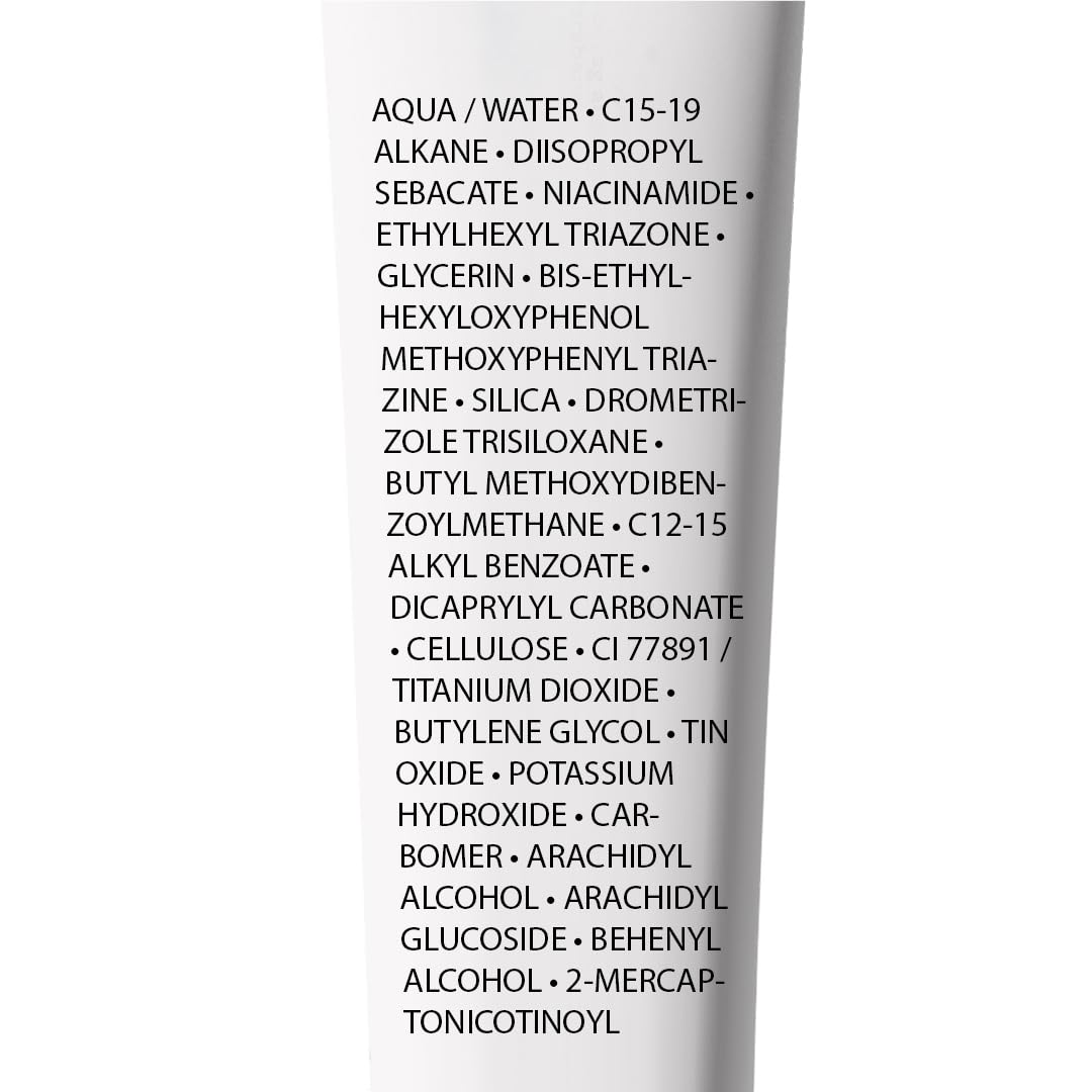 Product label with a long list of ingredients on a white background