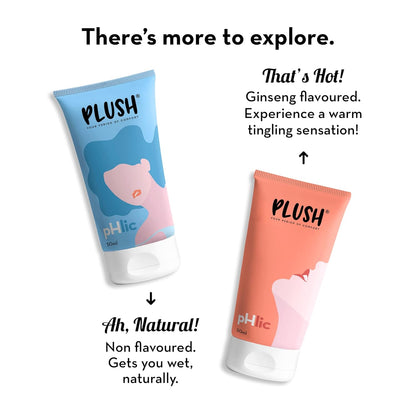 Plush pHlic Aloe Infused Personal Lubricant For Men & Women- Strawberry, 50ml | Skin Friendly pH Balanced Lube Helps Prevents Dryness | Easy To Wash Off & Convenient For Use