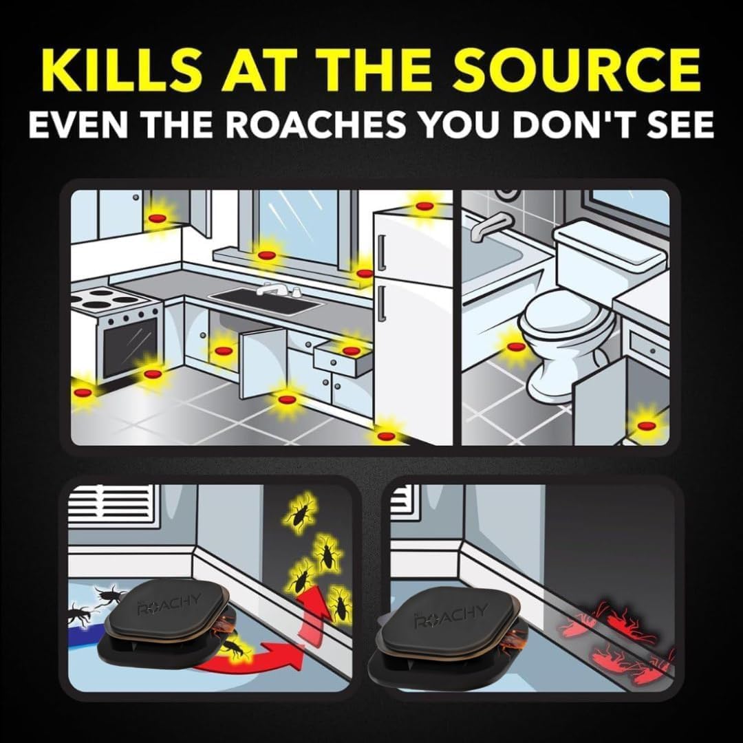NOROACHY Natural Cockroach Killer | Eco-Friendly Roach Control for Kitchen, Bathroom & Cabinets| Indoor Roach Bait Stations for Home | Anti Roach Gel - Cockroach Killer (6)