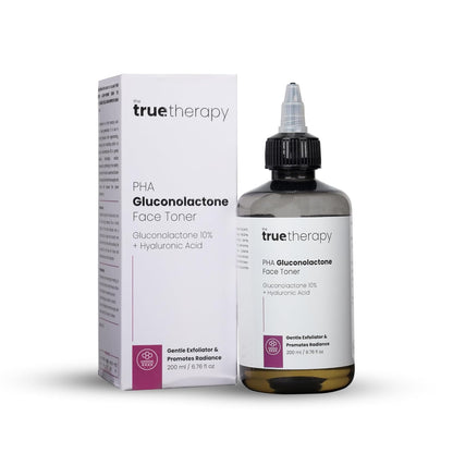 The True Therapy PHA Toner with 10% Gluconolactone, Hyaluronic Acid and 17 Amino Acid Complex | Hydrating & Exfoliating Face Care for Glowing Skin | For Men & Women | All Skin Types | 200ml