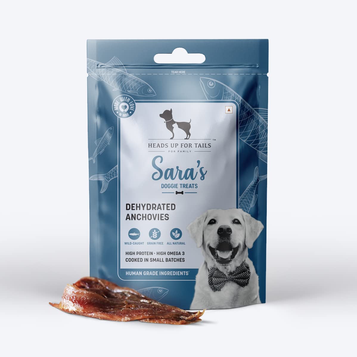 Heads Up For Tails Sara’s Dehydrated Anchovy Dog Treats - 70 g