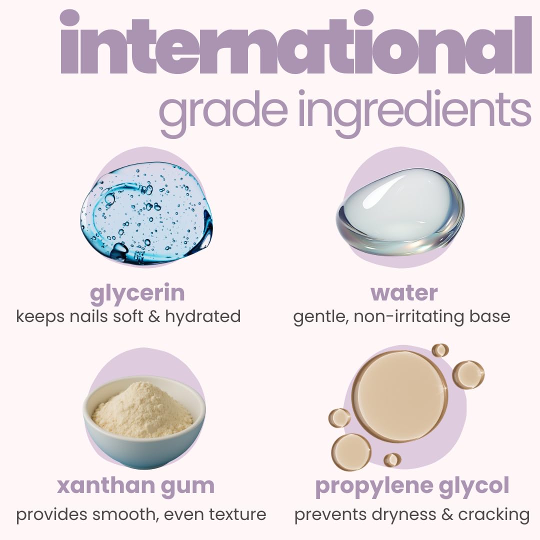 Advertisement for international grade ingredients with images and descriptions of glycerin, water, xanthan gum, and propylene glycol.