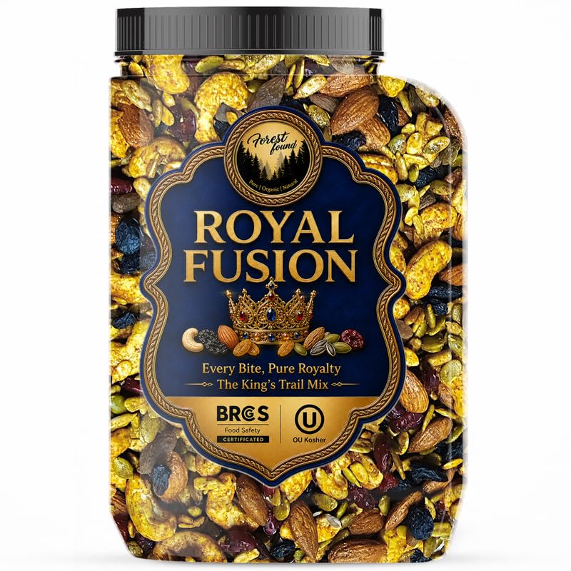 Forest Found Royal Fusion Dry Fruits Trail Mix - | Premium Dry Fruit Mix For Snacking | With Cashews, Almonds, Raisins, Cranberries, Sunflower & Pumpkin Seeds | No Palm Oil & Flavours