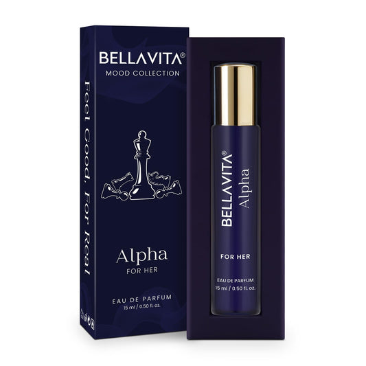 Bellavita Alpha for Her eau de parfum packaging on a white background