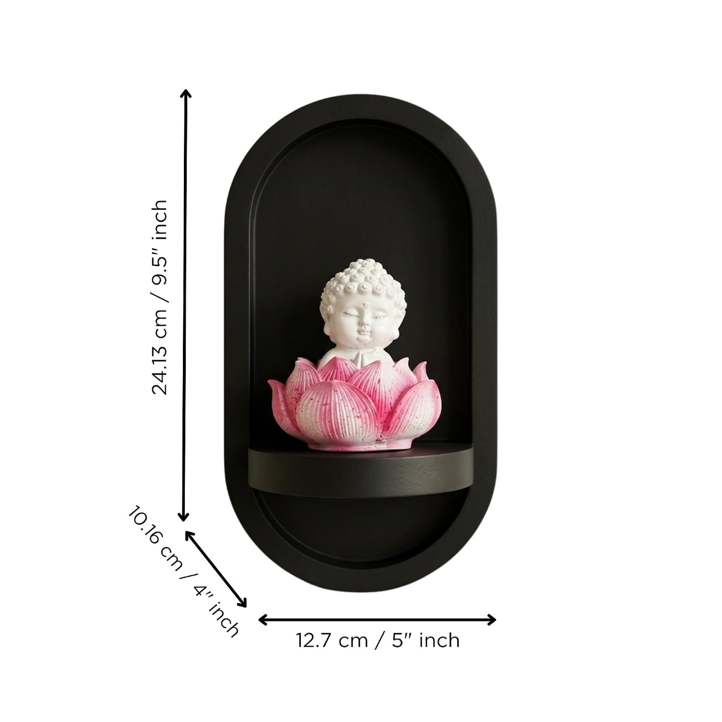 eCraftIndia White Lord Buddha Idol in Pink Lotus Base | Baby Buddha Statue for Car Dashboard Office Home Decor | Gift for Diwali Housewarming Birthday