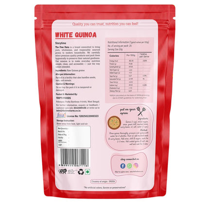 The Free Farm Wholegrain Premium Quinoa 500G | Gluten Free Quinoa Seeds, 14.68g Protein per serve, 20 Servings, High Fibre Supergrain