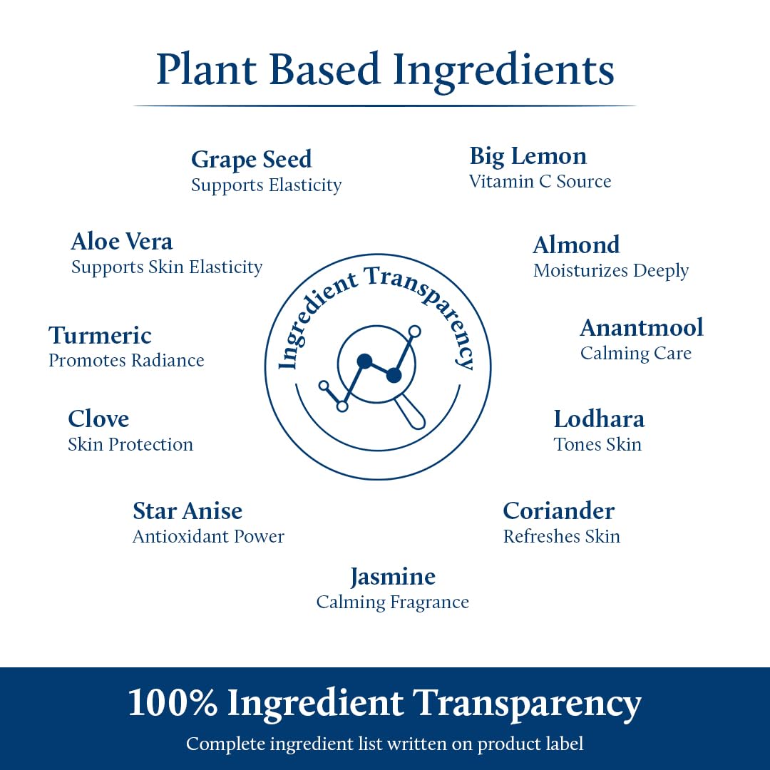 Blue Nectar Vitamin C Face Moisturizer for Oily & Acne Prone Skin with Grapeseed | Plant Based Vitamin C Lightweight Cream for Men (19 herbs, 50g)