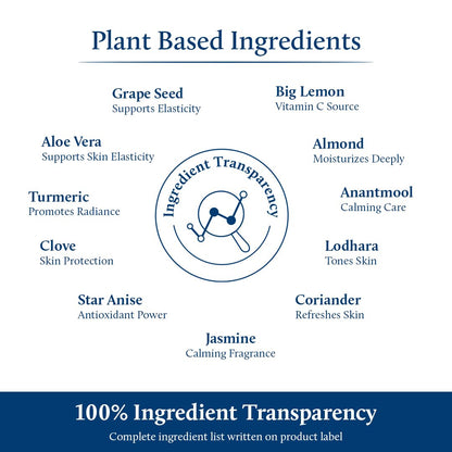 Blue Nectar Vitamin C Face Moisturizer for Oily & Acne Prone Skin with Grapeseed | Plant Based Vitamin C Lightweight Cream for Men (19 herbs, 50g)