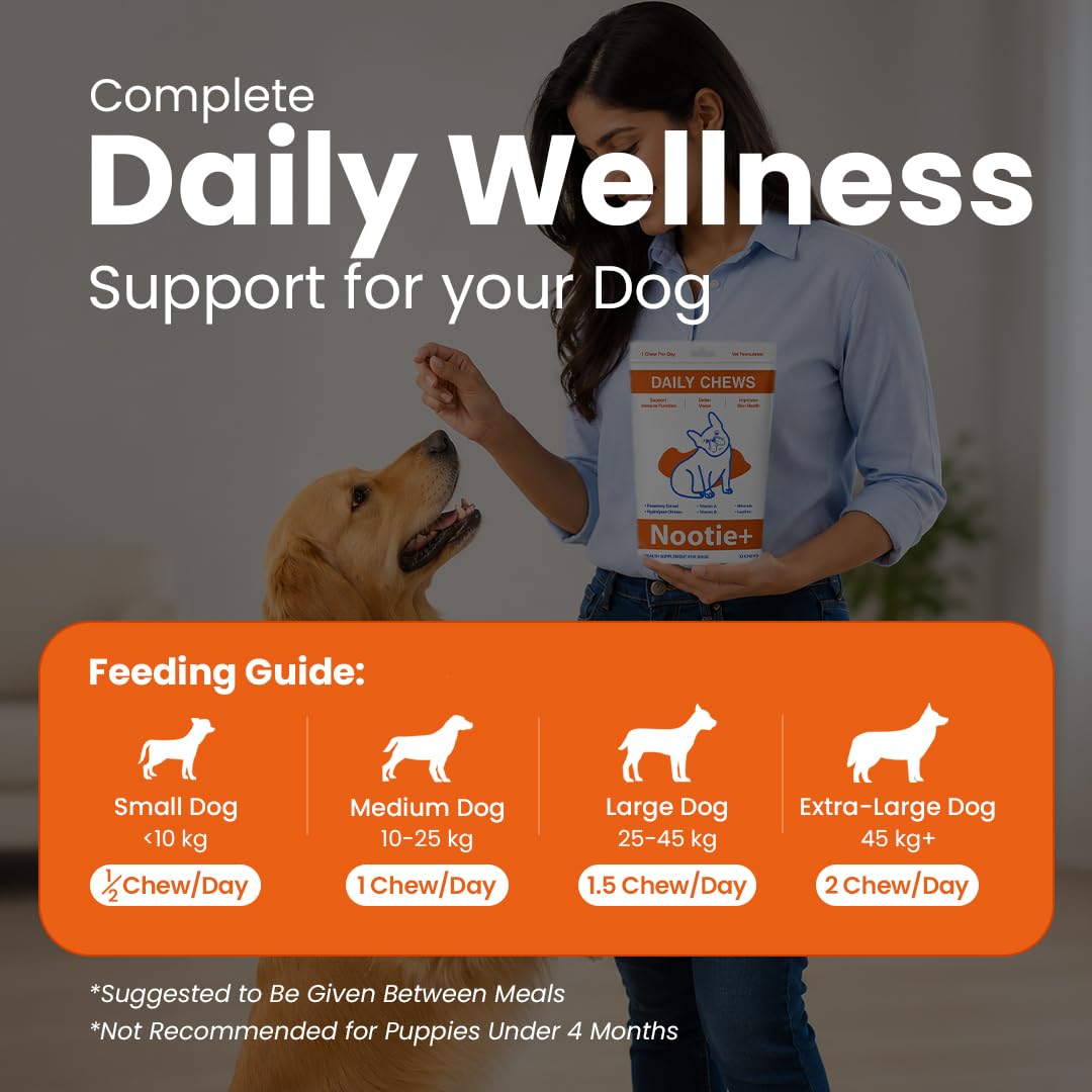 Nootie Daily Multivitamin for Dogs | Vitamins, Minerals & 7 Essential Amino Acids | Immune Boost, Better Vision, Healthy Skin Vet-Formulated Soft Chews | 30 Chews (All Breeds & Life Stages) 16in1