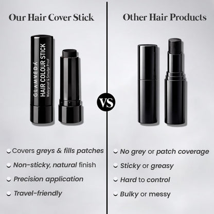 Glamveda Men Hair Color Stick | Instant Root Touch-Up & Grey Hair Cover-Up | Natural Hairline & Beard Touch-Up | Highly Pigmented Hairline Powder Stick | Long-Lasting Matte Finish | Pack of 1