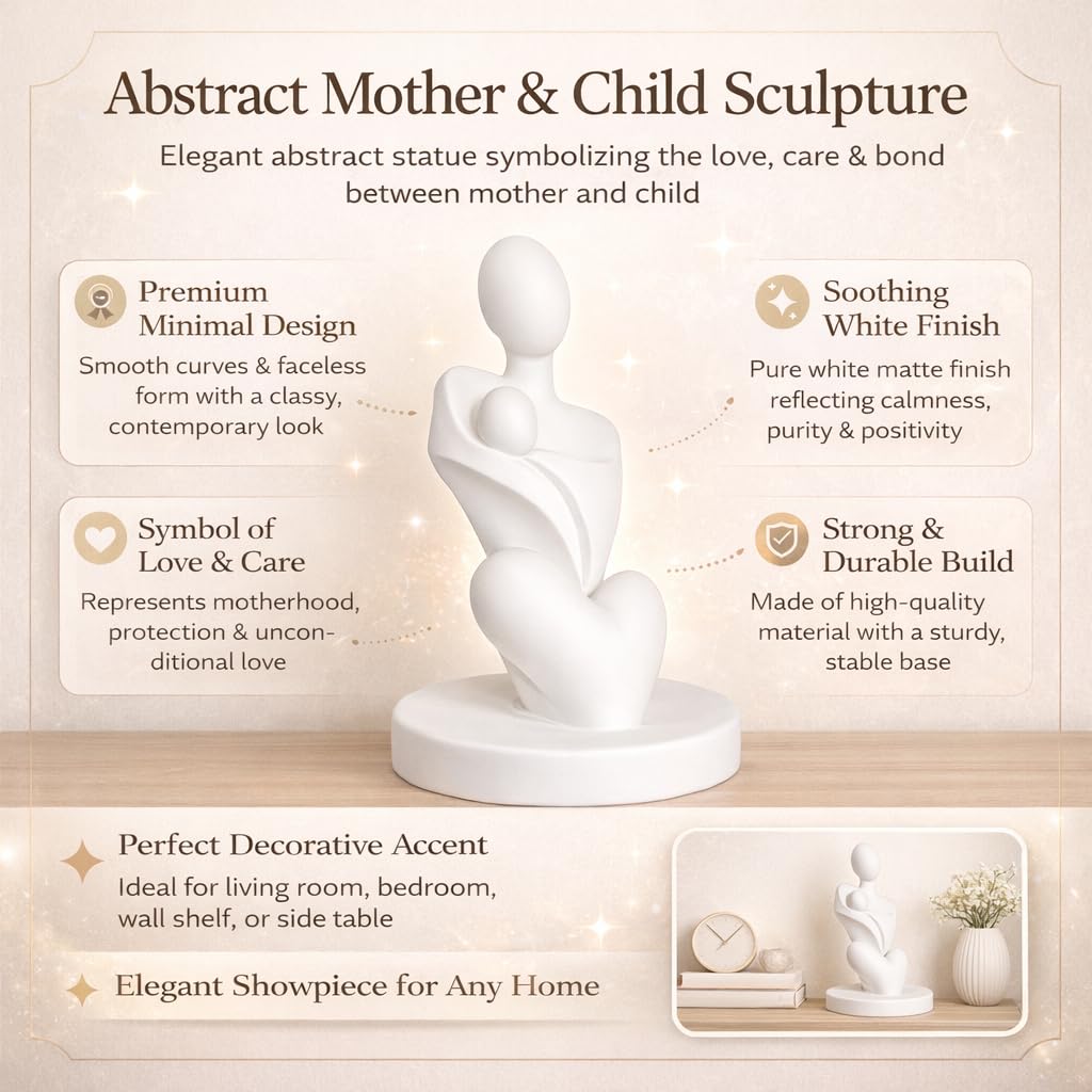 Mother Baby Statue Showpiece Gift,Mother Hugging Baby Figurine,Decor Items, Birthday Gifts Mother's Day, Baby Shower Gifts for Mom to be