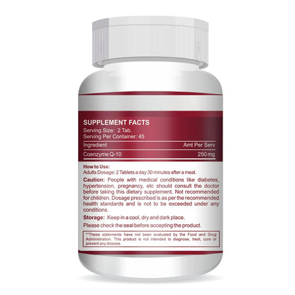 Supplement bottle with red label on a white background