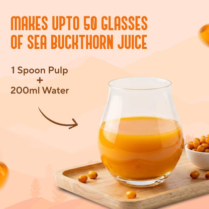 My Pahadi Dukan Himalayan Sea Buckthorn Pulp 300ml, Wild Berries, Rich in Omega 3 6 7 9 & Vitamin C, Herbal Seabuckthorn Juice, Supports Immunity, Skin & Gut Health, Lab Tested, Cold Pressed