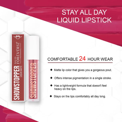 Daily Life Forever52 Showstopper Liquid Lipstick - Long-lasting up to 24 Hours Stay |Matte Finish |Vegan & Cruelty Free -Gal Power - 013
