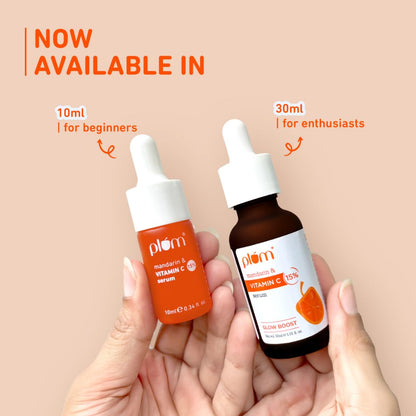 Plum 15% Vitamin C Serum for Glowing Skin | for Oily, Dry & Combination Skin | Reduce Pigmentation & Dark Spot |with Mandarin | Non-Irritating, Hydrating & Soothing | Face Serum for Men & Women | 10ml