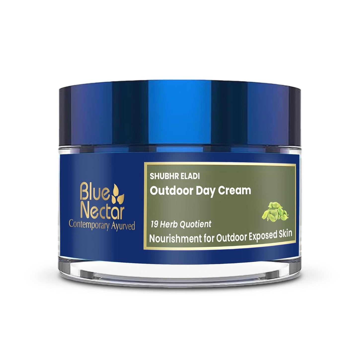 Blue Nectar Eladi Outdoor Sun Cream for Women with SPF 30 Sunscreen | Hydrating Suncream with Yashad Bhasm for Protection & Nourishment | Day Cream for Glowing Skin (19 Herbs, 50g)