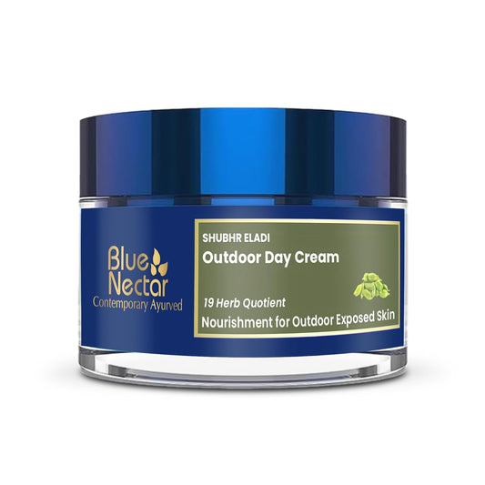 Blue Nectar Eladi Outdoor Sun Cream for Women with SPF 30 Sunscreen | Hydrating Suncream with Yashad Bhasm for Protection & Nourishment | Day Cream for Glowing Skin (19 Herbs, 50g)
