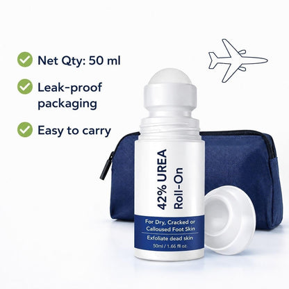 Be Bodywise 42% Urea Foot Cream Roll On 50ml | For Dry & Cracked Heels | With 5% Lactic Acid, Olive Oil & Vitamin E | Helps Repair and Moisturise Cracked Heels Crack Heel Repair Roll On | intensive foot repair formula | skin-friendly