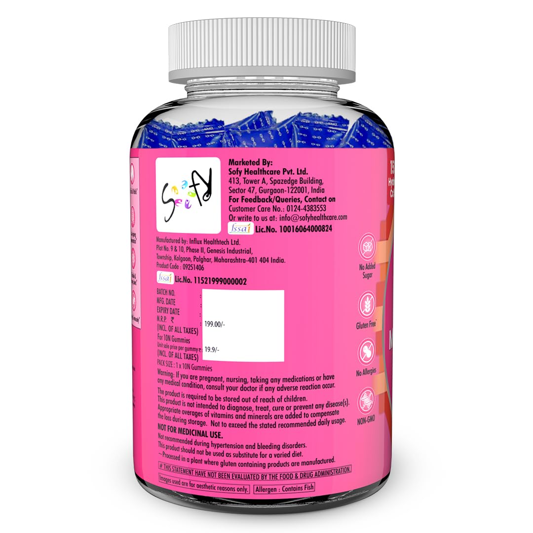 Supplement bottle with pink label and white cap on a white background