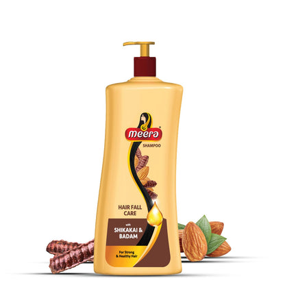 Meera Shampoo Hairfall Care, With Goodness Of Badam and Shikakai, For Men And Women, 340ml, Yellow (MSAM0340HFC02R)