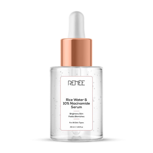 RENEE Rice Water & 10% Niacinamide Face Serum for Clear, Bright Skin, Fades Blemishes & Appearance of Pores, Evens Out Skin, Lightweight, Smoothen Fine Lines & Wrinkles - for All Skin Types - 30 Ml