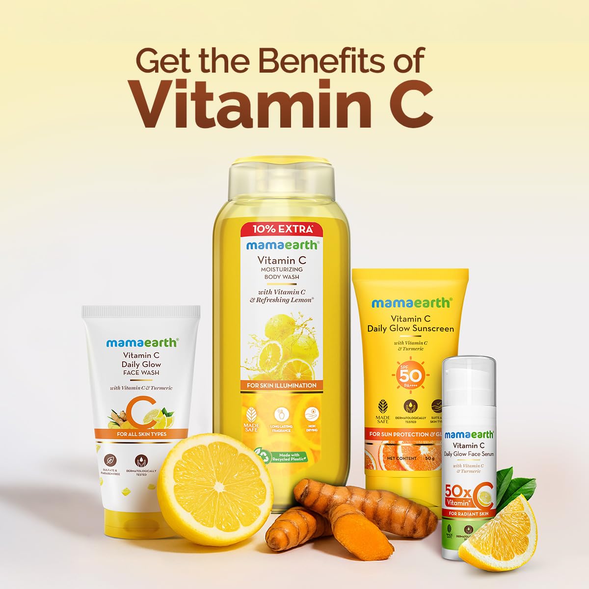 Mamaearth Vitamin C Face Wash with Vitamin C and Turmeric for Skin Illumination - 50 ml