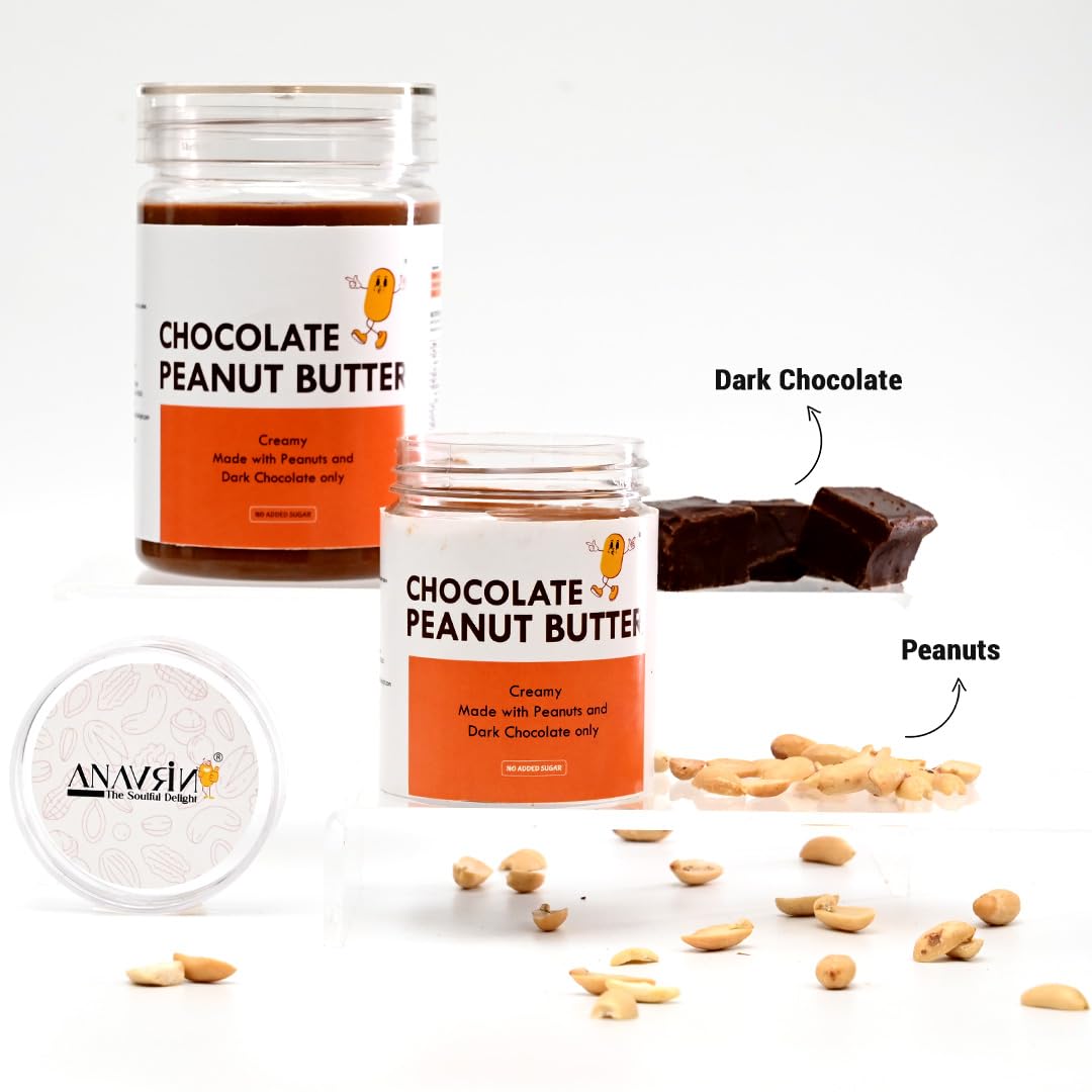 ANAVRIN Chocolate Peanut Butter Creamy, 400gm | High Protein Peanut Butter | No Added Sugar | Healthy Chocolate Flavour Spread | Rich in Vitamin E, Minerals | Gluten Free