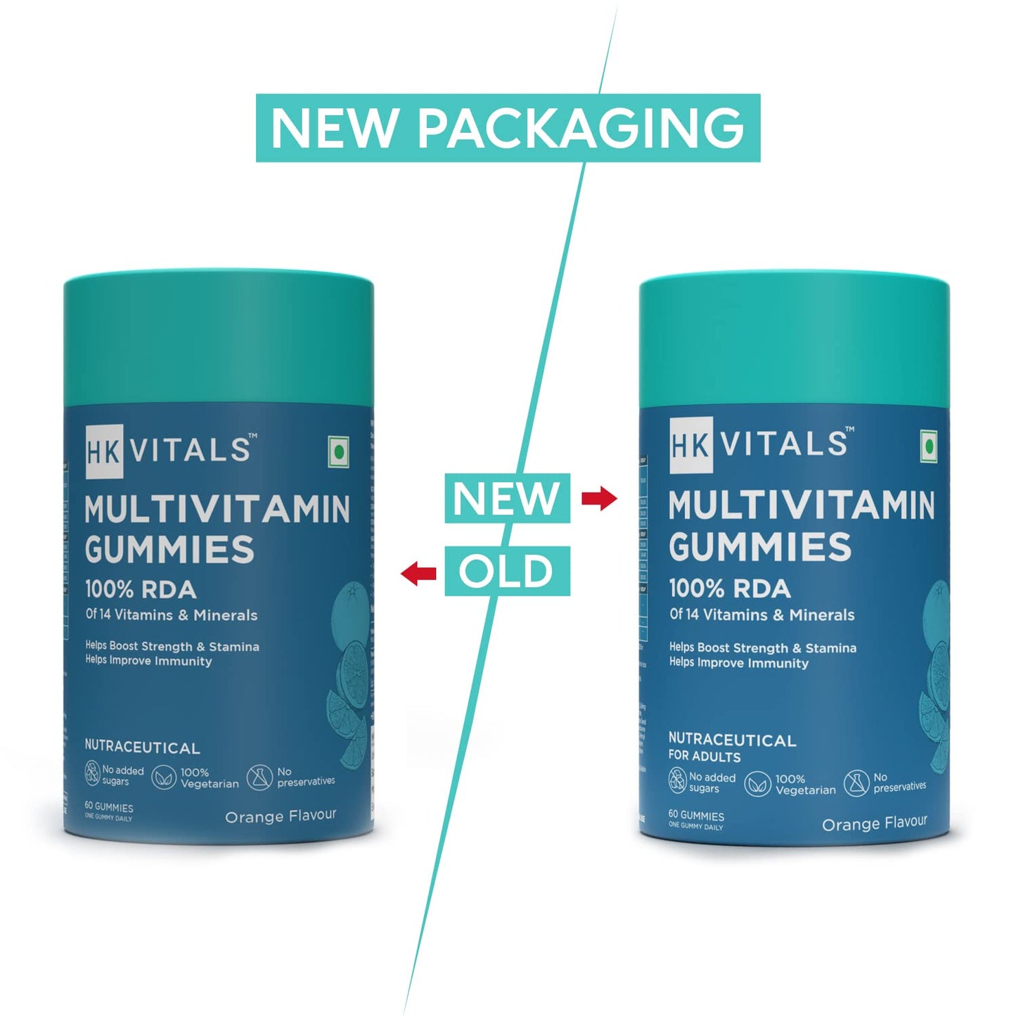 HealthKart HK Vitals Multivitamin Gummies (Orange, 60 Days Pack) | For Men & Women | Boosts Energy & Immunity, Supports Joint Health