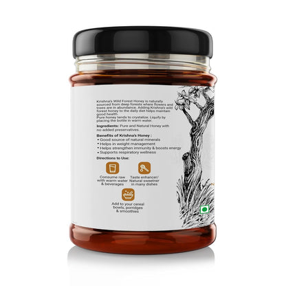 Krishna's 100% Pure Wild Forest Honey - No Additives Or Preservatives - 200 g | Made with Classic Ayurvedic method | Highly Nutritious | Rich in Antioxidants