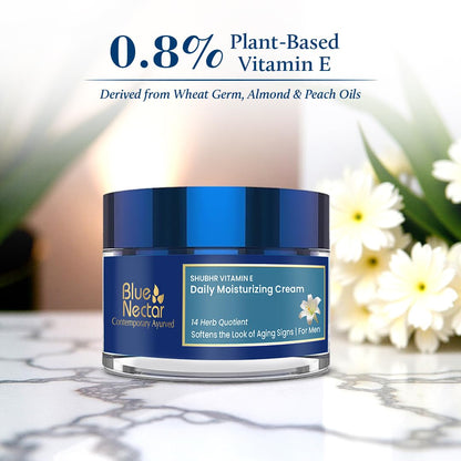 Blue Nectar Face Cream for Men Daily Moisturizing Anti Aging Cream for Men with Face Glow for Oily Skin and Normal Skin (14 Herbs, 50g)