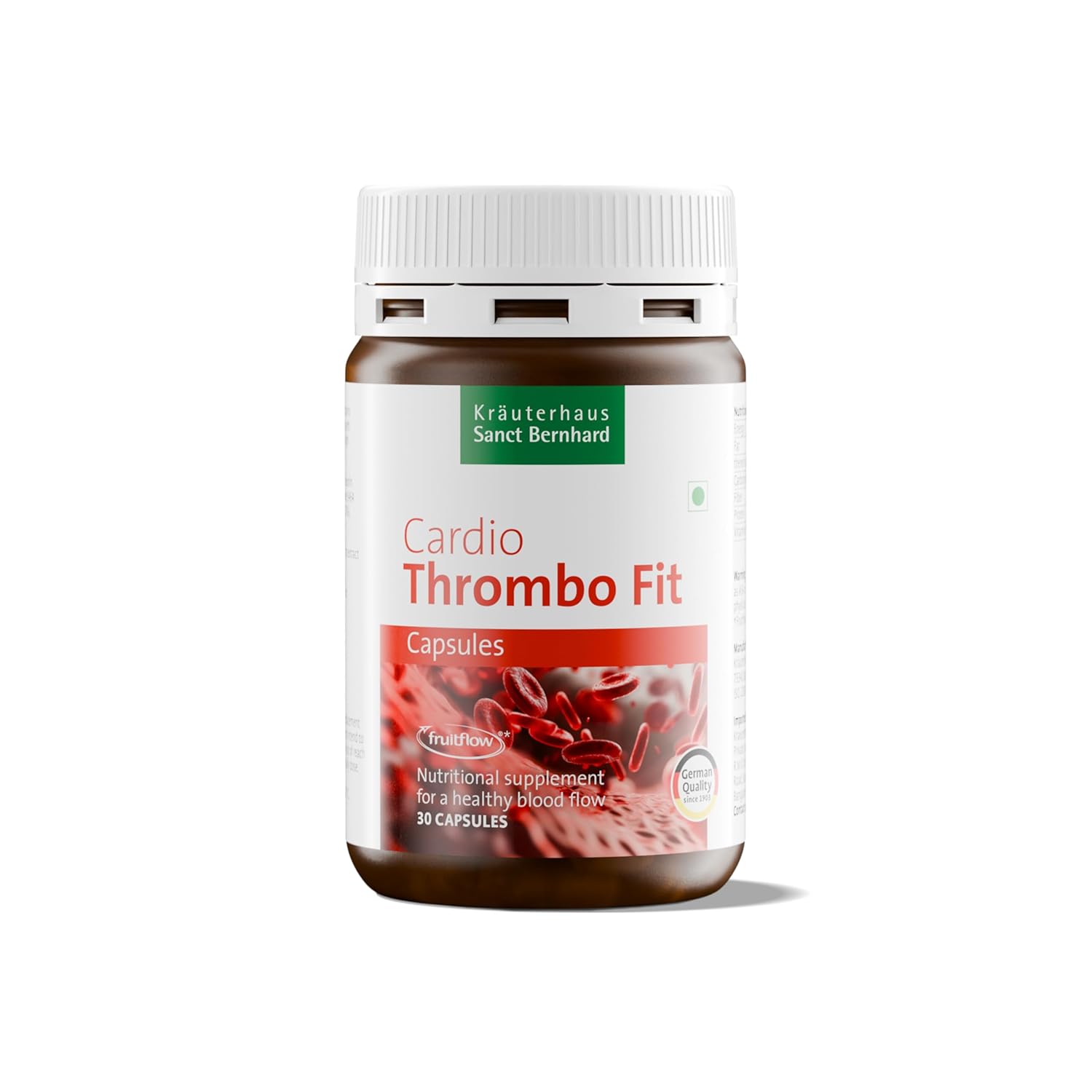 Supplement bottle labeled 'Cardio Thrombo Fit' on a white background