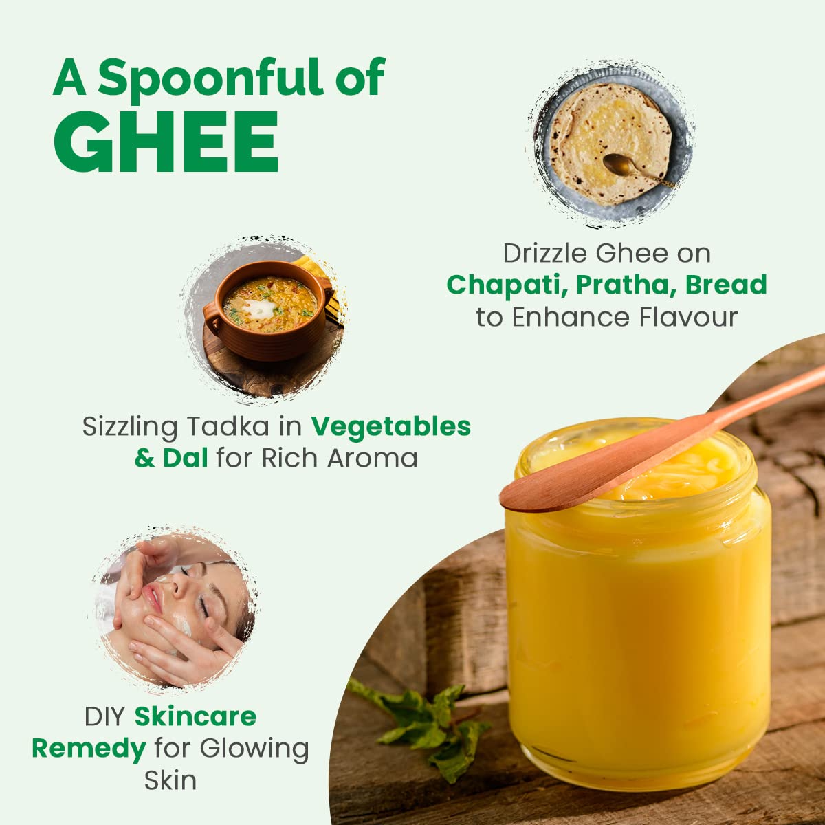 Auric A2 Bilona Desi Cow Ghee - Vedic Bilona Method -Traditional Curd Churned -Lab Tested - Danedar Ghee -Grass Fed Cow -Glass Jar