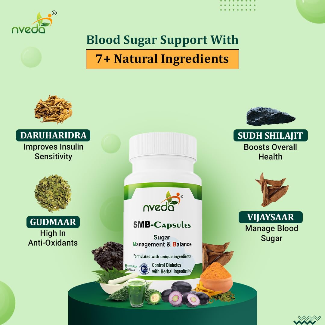Nveda SMB Capsules for Sugar Management and Balance (60 Capsules)