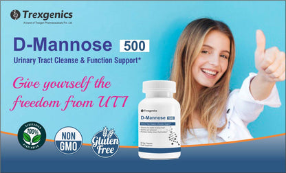 Trexgenics D-MANNOSE 500mg Urinary Tract Cleanse & Kidney/Bladder Function Support (60 Vcaps) (1)