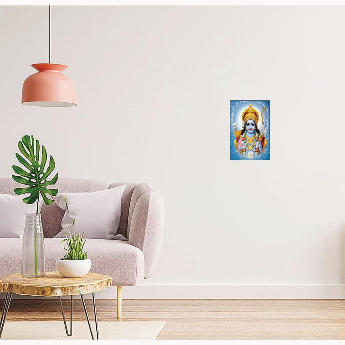 Shree Ram Paintings for Living room, Shree Ram Poster Big Size with Sparkle Coated Lamination - 2114 (Self Adhesive) 18x24 Inch