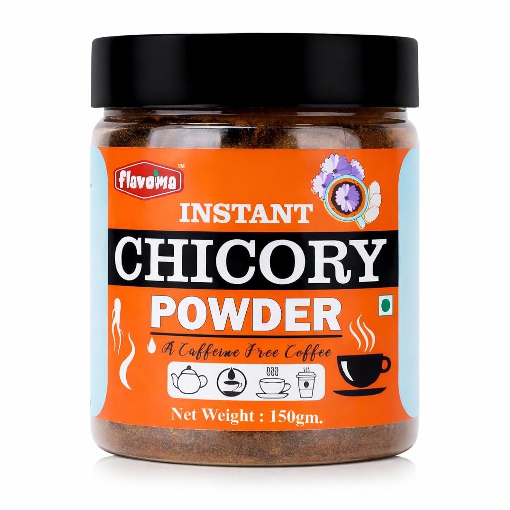 Flavoma Instant Chicory Powder, 150g | 100% Pure & Natural | Coffee Substitute with Rich Aroma | Caffeine-Free Beverage | Easy to Mix Hot or Cold | For Daily Use