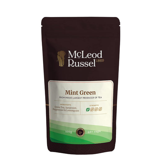McLeod Russel 1869 - Mint Green | 100g | Long Leaf Green Tea | 100% Pure & Natural Mint | Refreshing | Digestive Drink | Post-Meal Cup | Iced Tea | 40+ Cups